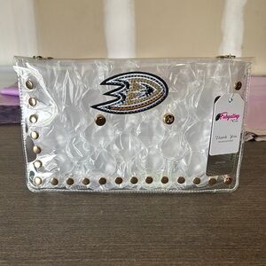 NHL Anaheim Ducks Clear Studded Clutch